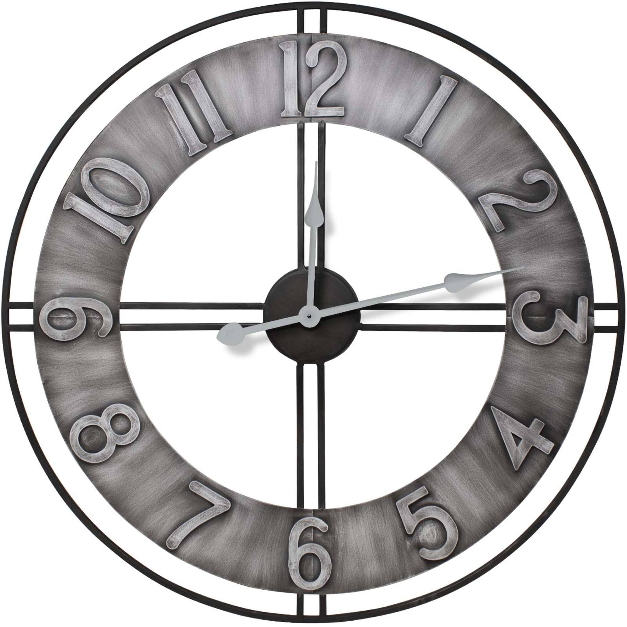 Sorbus® 24" Gray Metal Wall Clock